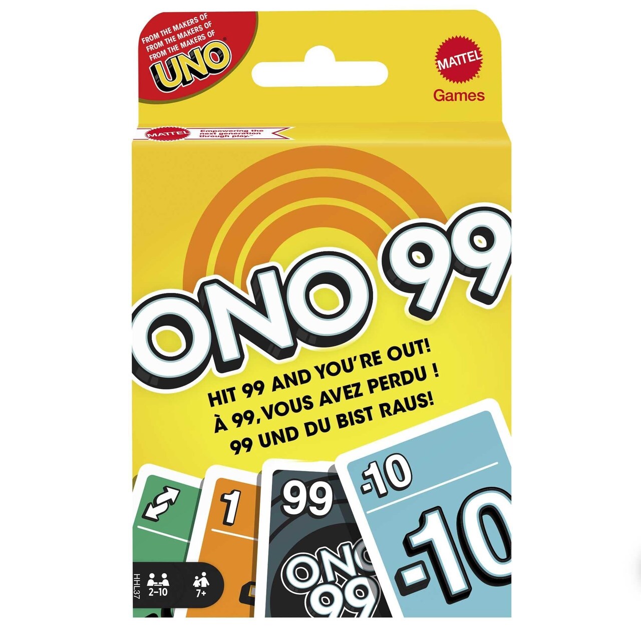 Mattel Games ONO 99 Card Game from Makers of UNO Game for Kids, Adults and Game Night, Add Numbers and Don't Go Over 99, 2-10 Players Ages 7+